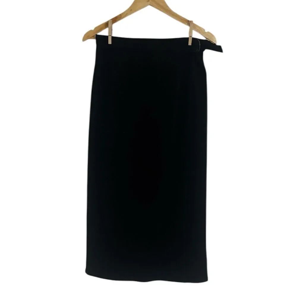 Talbots Black Suede Wrap Skirt, Vintage, 8